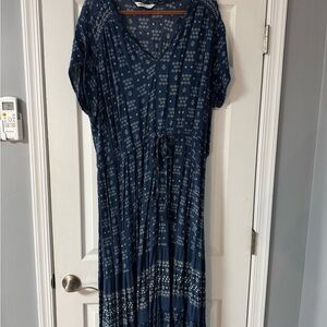 Sonoma Dark Blue Patterned Maxi Dress